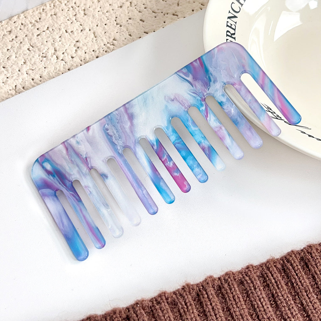 Marbled Acetate Wide Tooth Hair Comb - NO-11