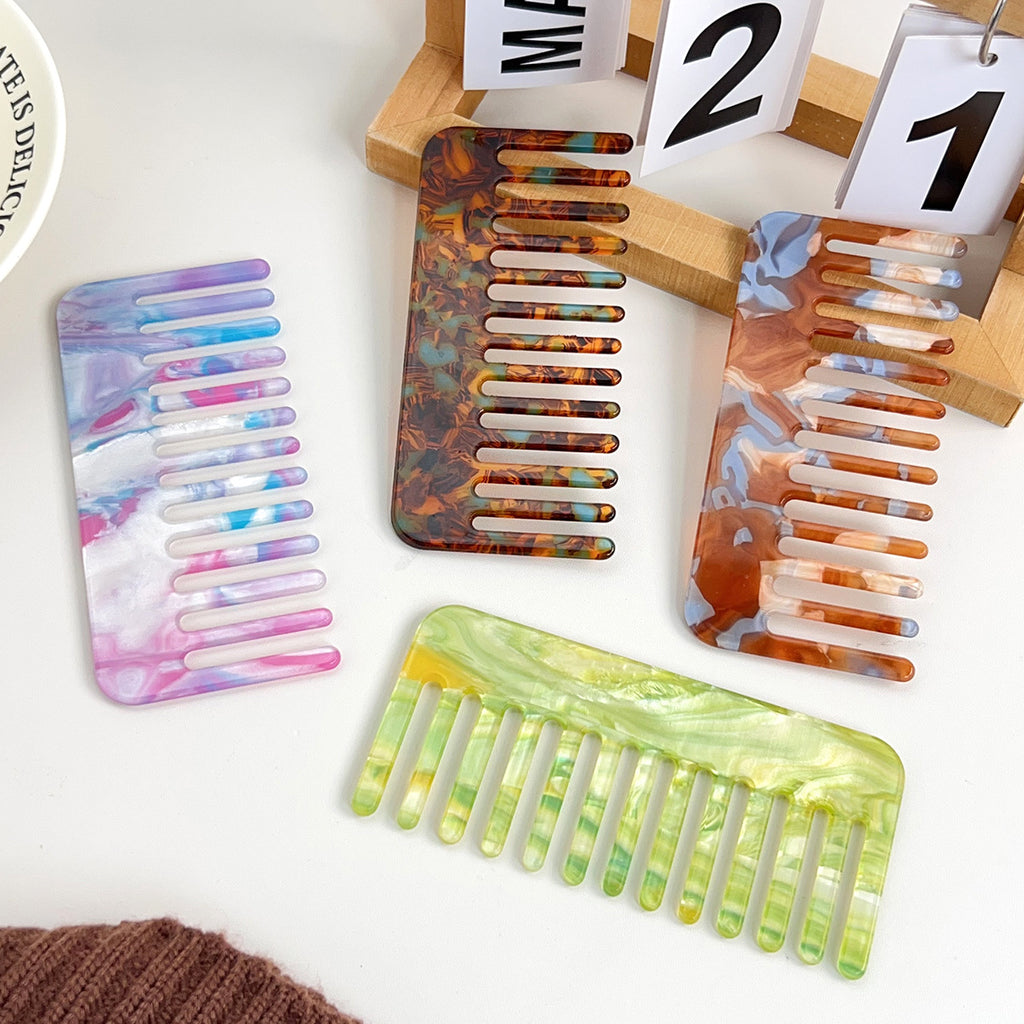 Marbled Acetate Wide Tooth Hair Comb - NO-11 - 3
