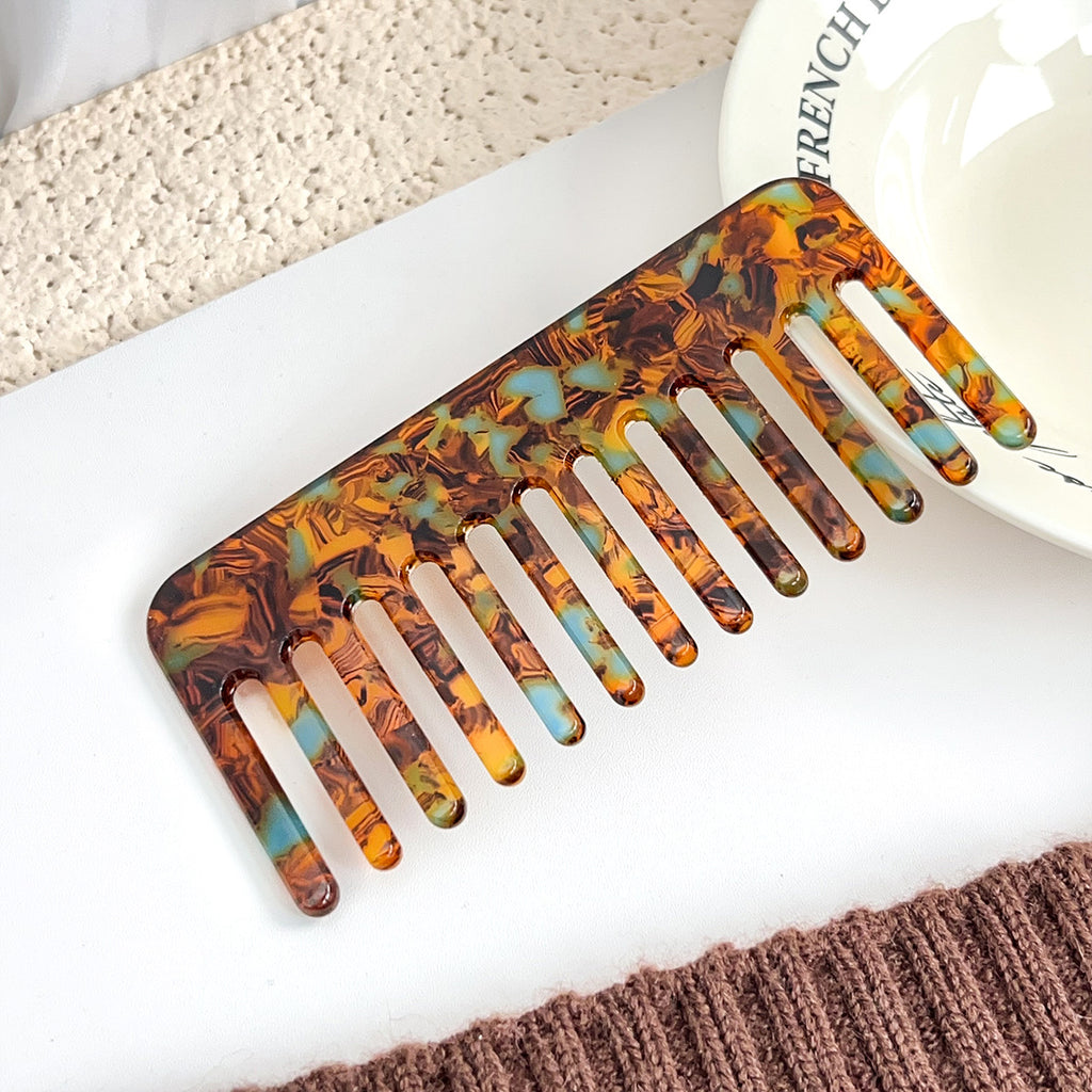 Marbled Acetate Wide Tooth Hair Comb - NO-12