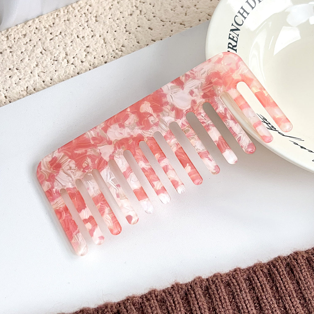 Marbled Acetate Wide Tooth Hair Comb - NO-13