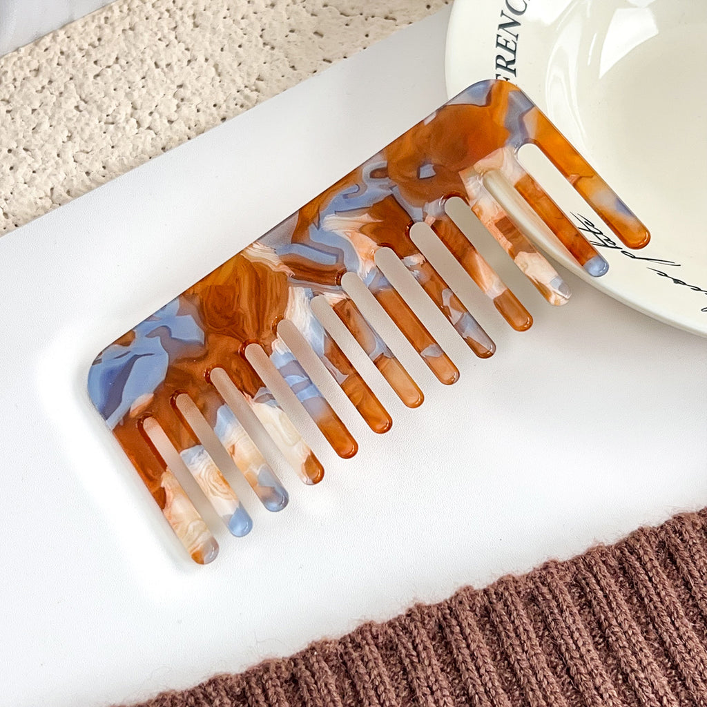 Marbled Acetate Wide Tooth Hair Comb - NO-2