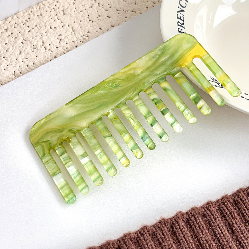 Marbled Acetate Wide Tooth Hair Comb - NO-5