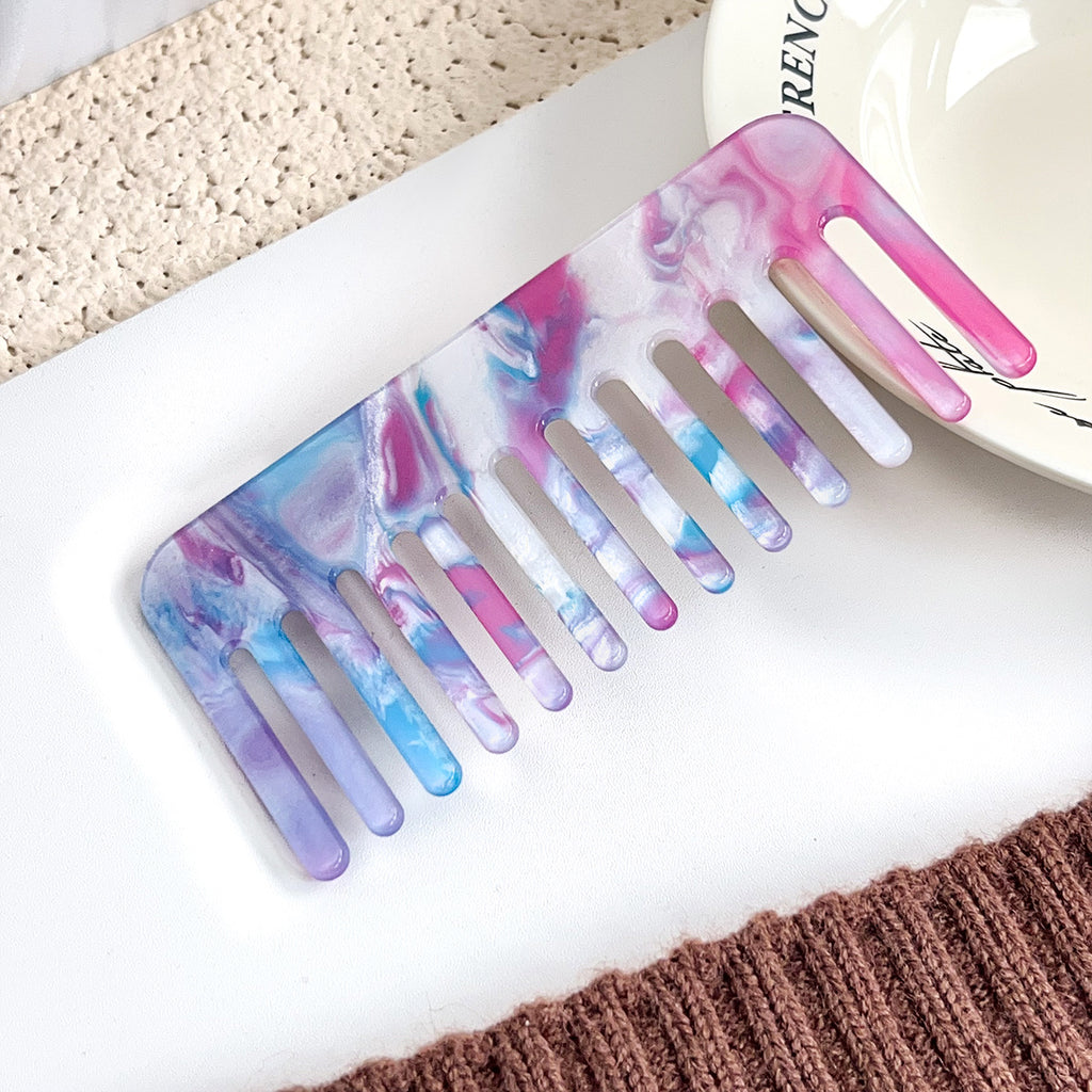 Marbled Acetate Wide Tooth Hair Comb - NO-6