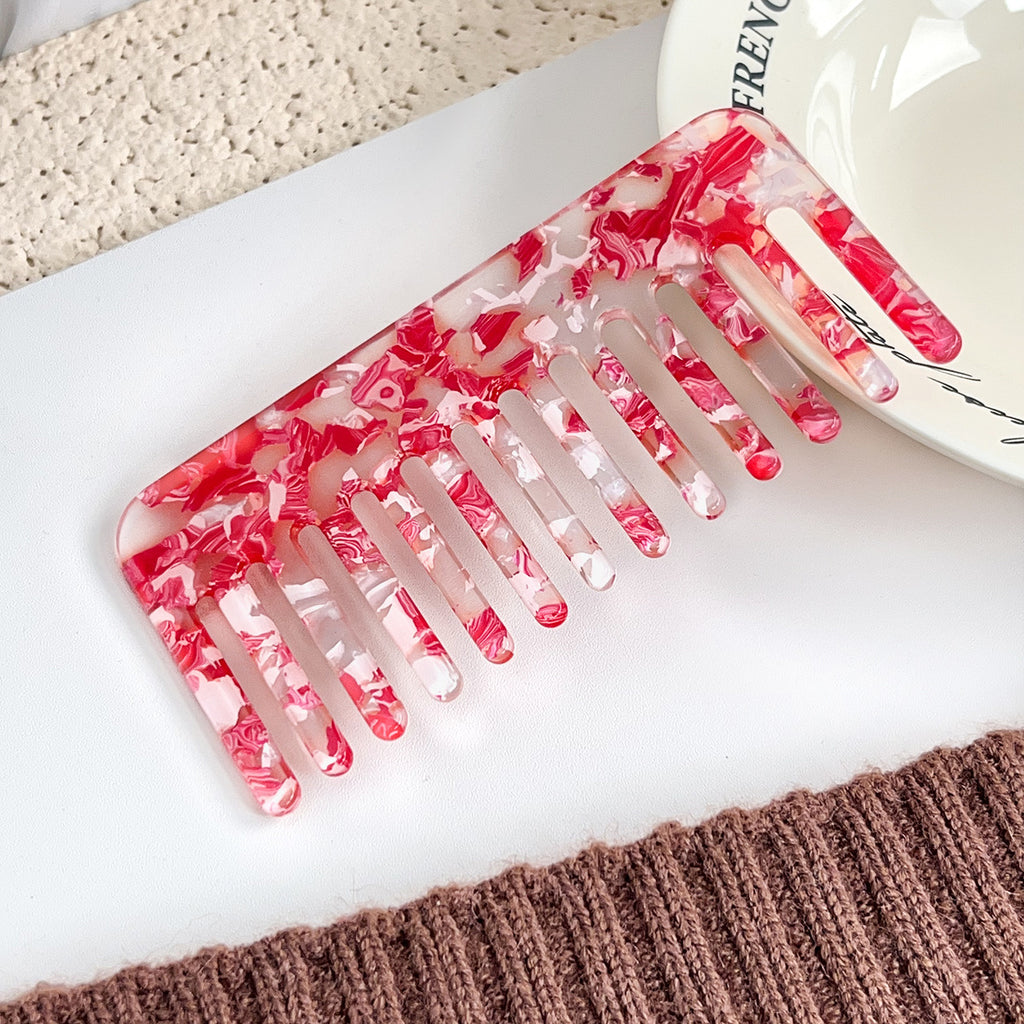 Marbled Acetate Wide Tooth Hair Comb - NO-8