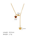 Vintage Heart Drop Lariat Necklace - Gold