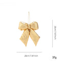 Puffy Padded Hanging Bow Christmas Tree Decoration - S-Gold