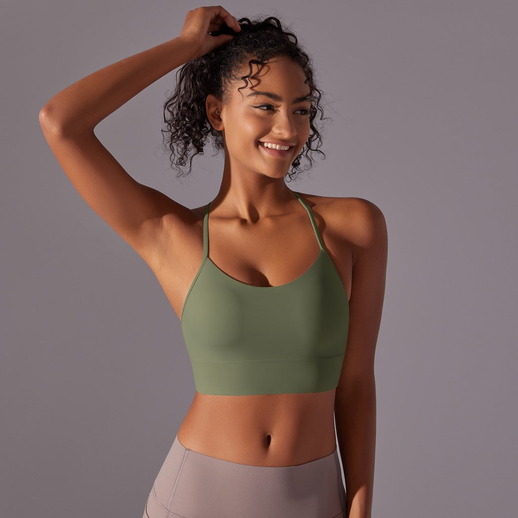 Brushed Strappy Y-Back Workout Sports Bra