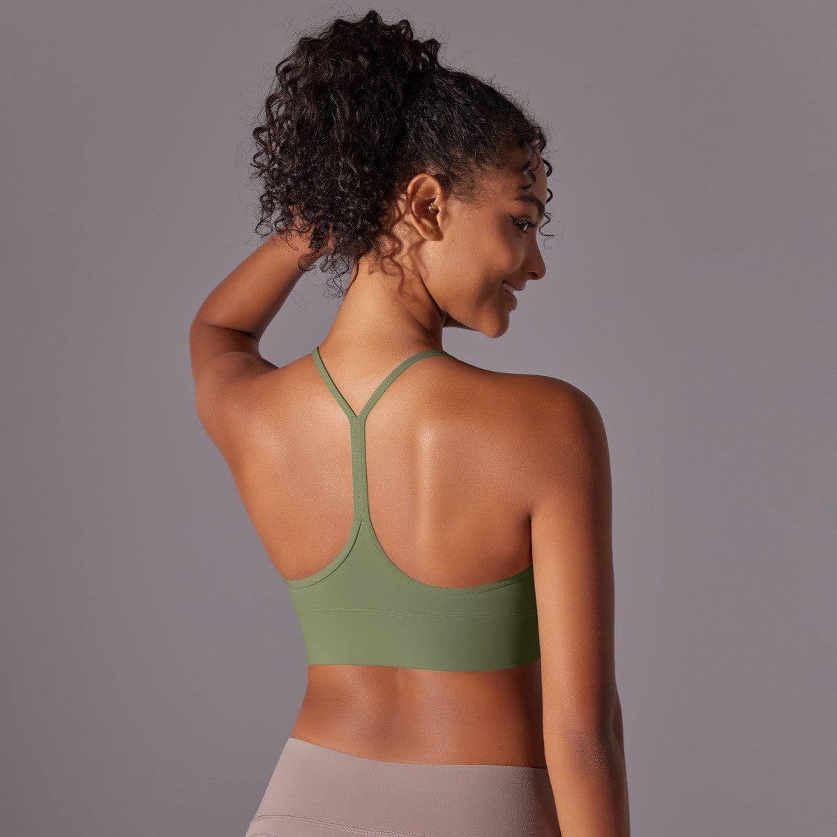Brushed Strappy Y-Back Workout Sports Bra