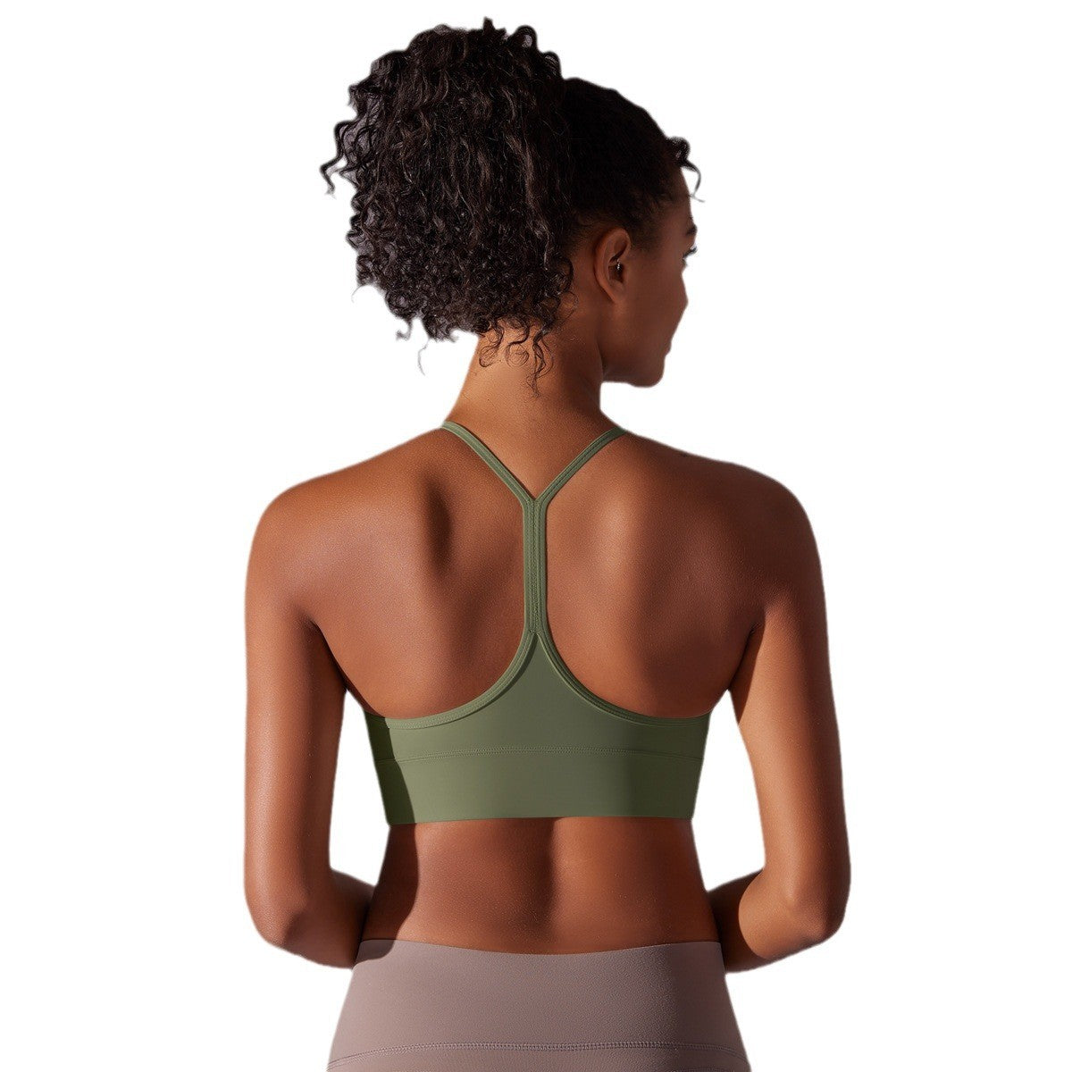 Brushed Strappy Y-Back Workout Sports Bra