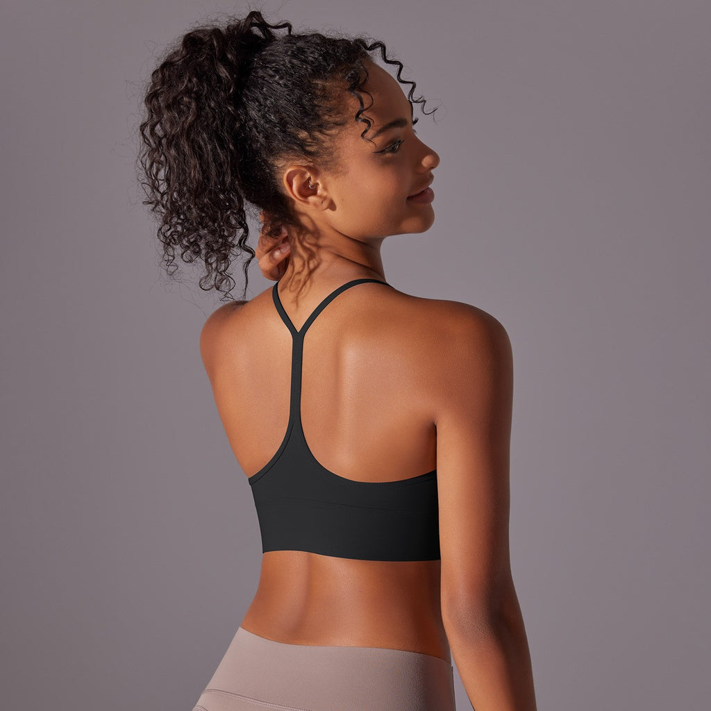 Brushed Strappy Y-Back Workout Sports Bra
