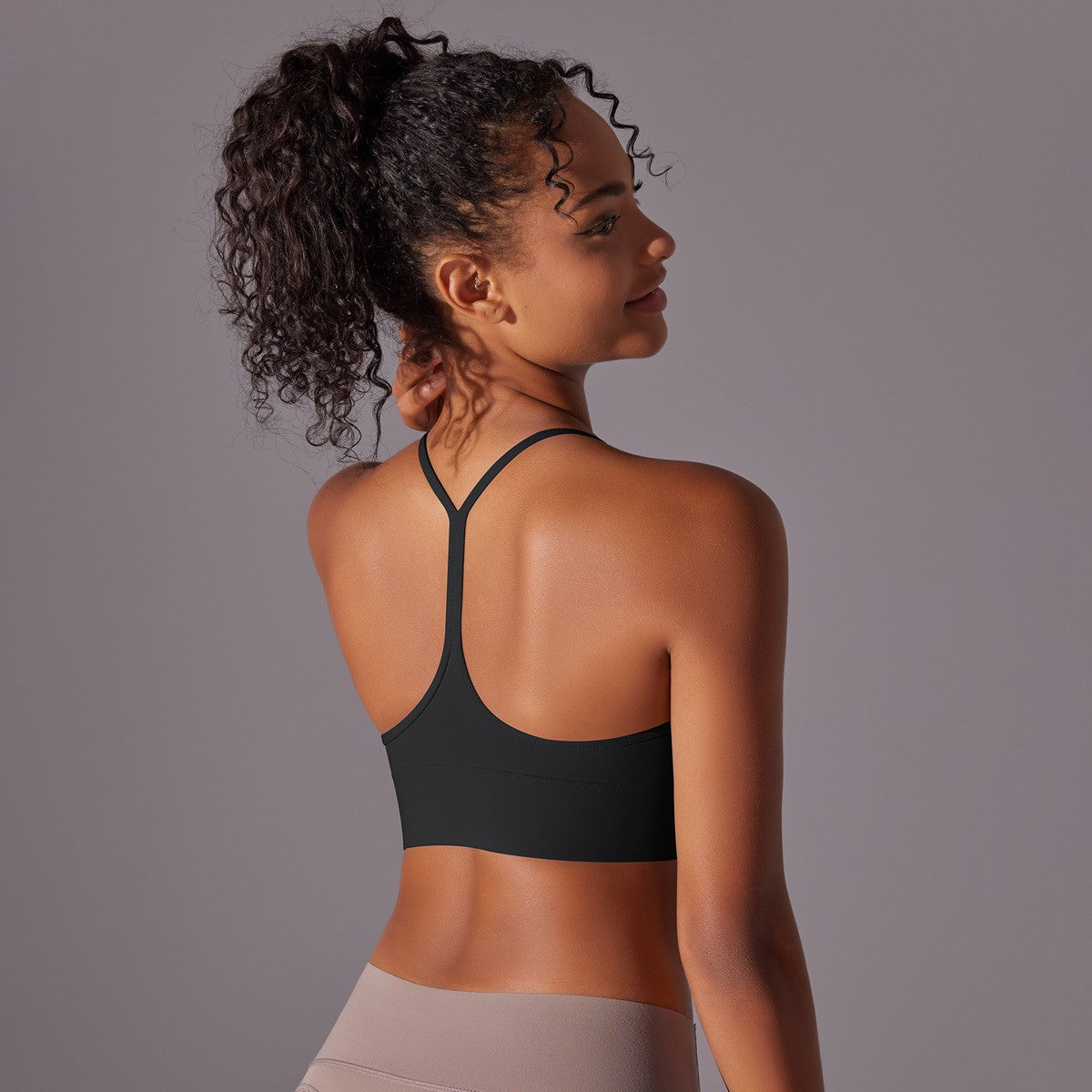 Brushed Strappy Y-Back Workout Sports Bra