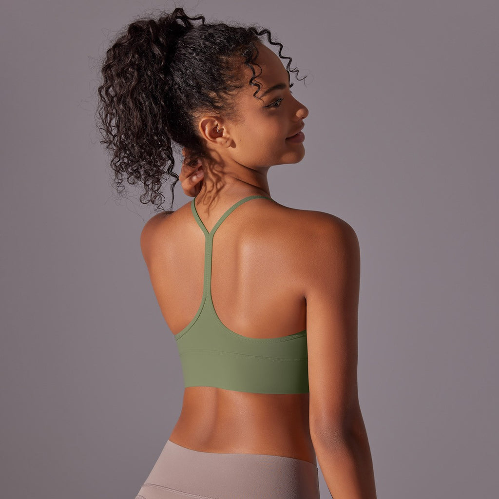 Brushed Strappy Y-Back Workout Sports Bra