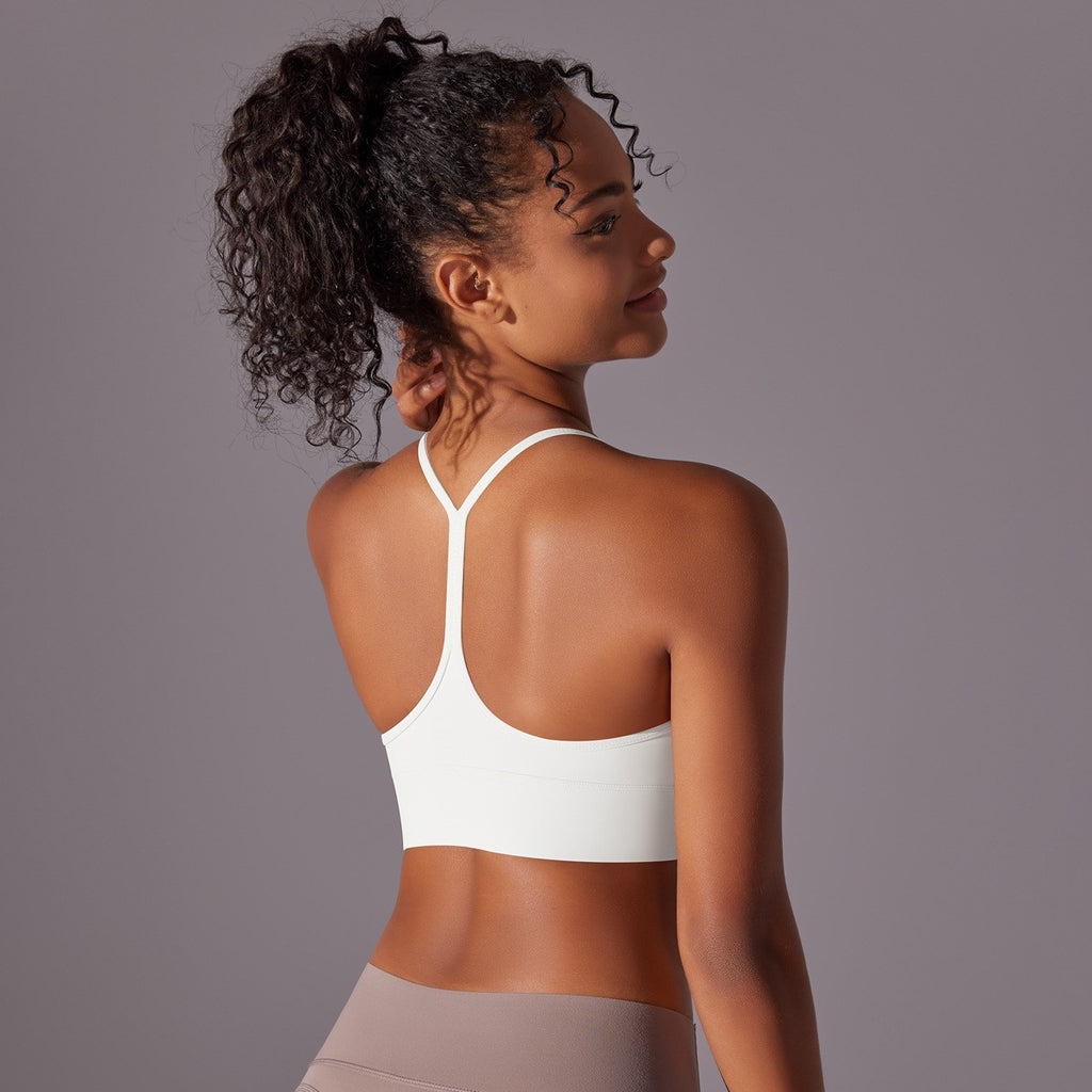 Brushed Strappy Y-Back Workout Sports Bra