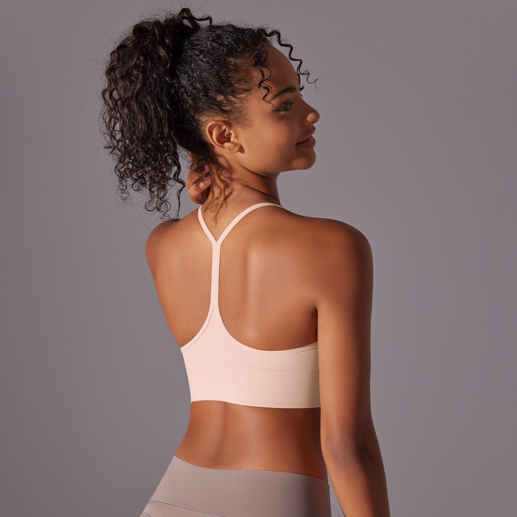 Brushed Strappy Y-Back Workout Sports Bra