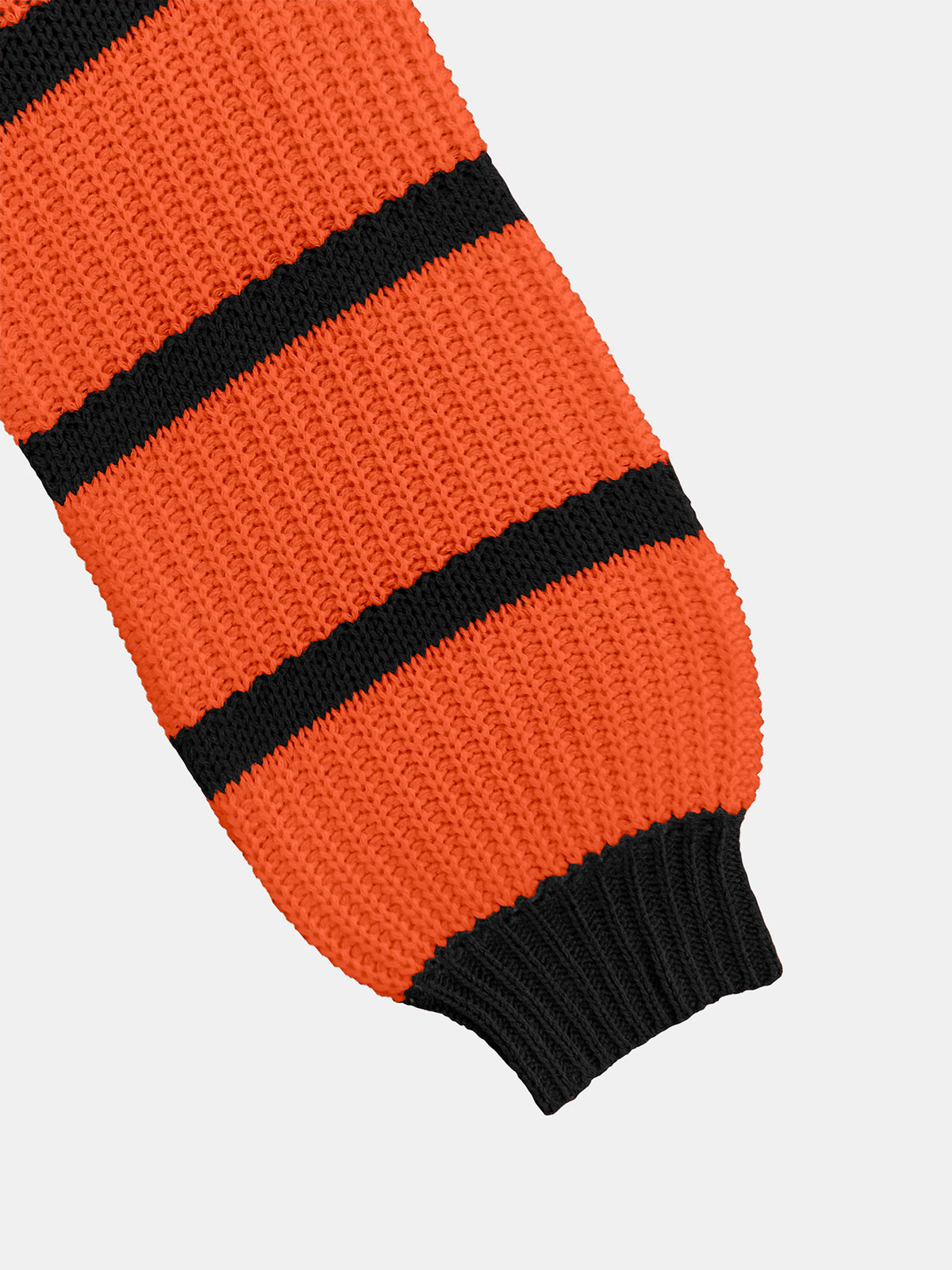 Slouchy Wide Rib Stripe Boat Neck Sweater - Orange_B - 2