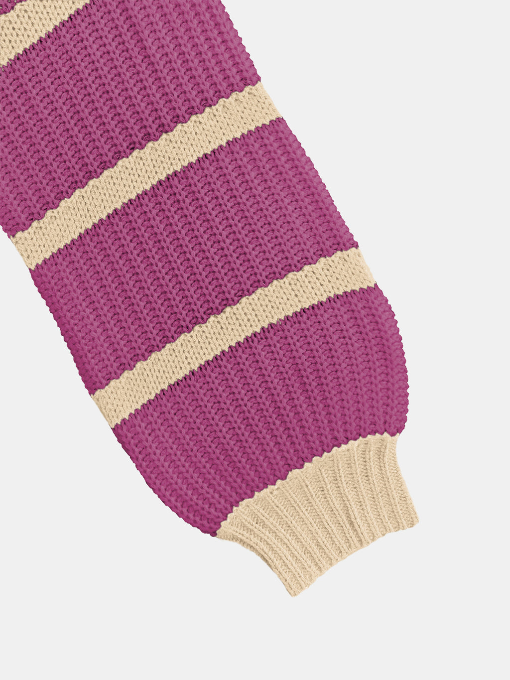 Slouchy Wide Rib Stripe Boat Neck Sweater - Purple - 2