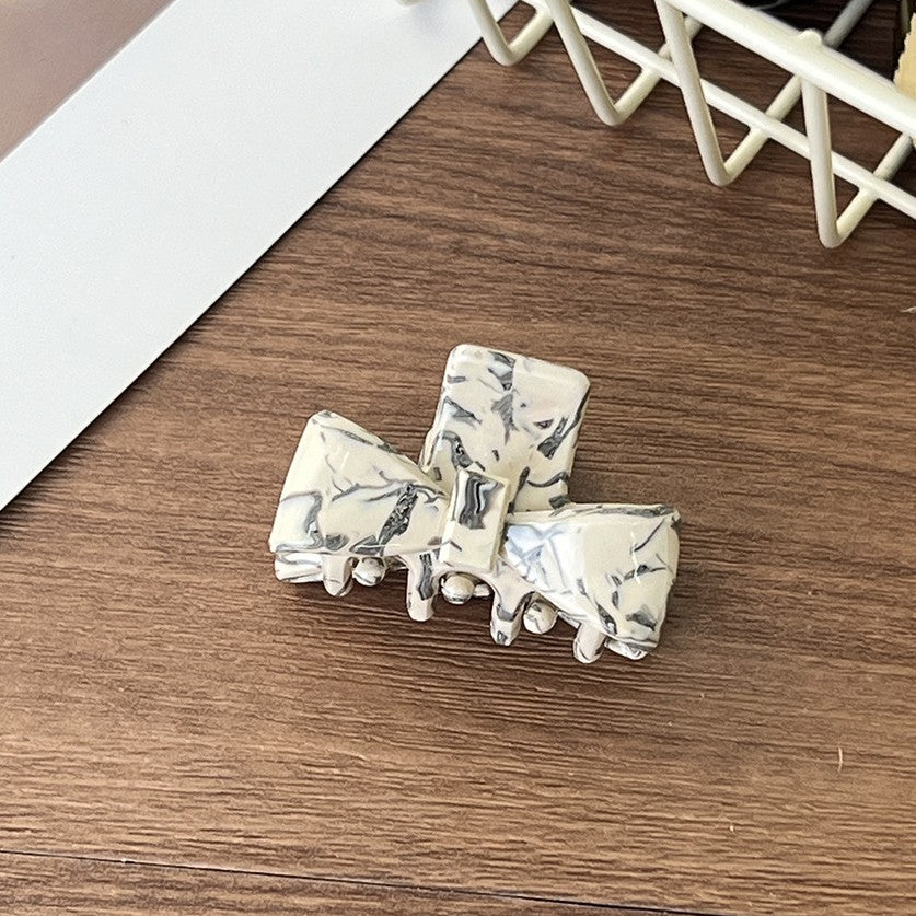 Mini Bow Marbled Hair Claw Clip - Color_1