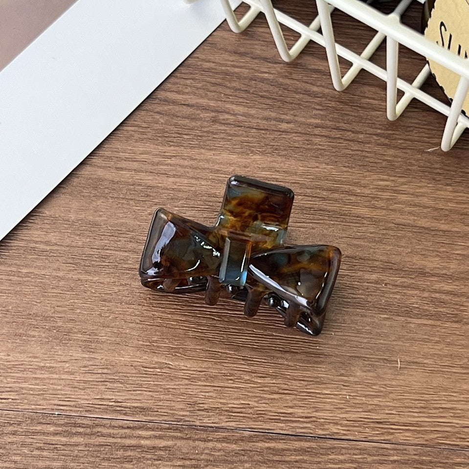Mini Bow Marbled Hair Claw Clip - Color_2