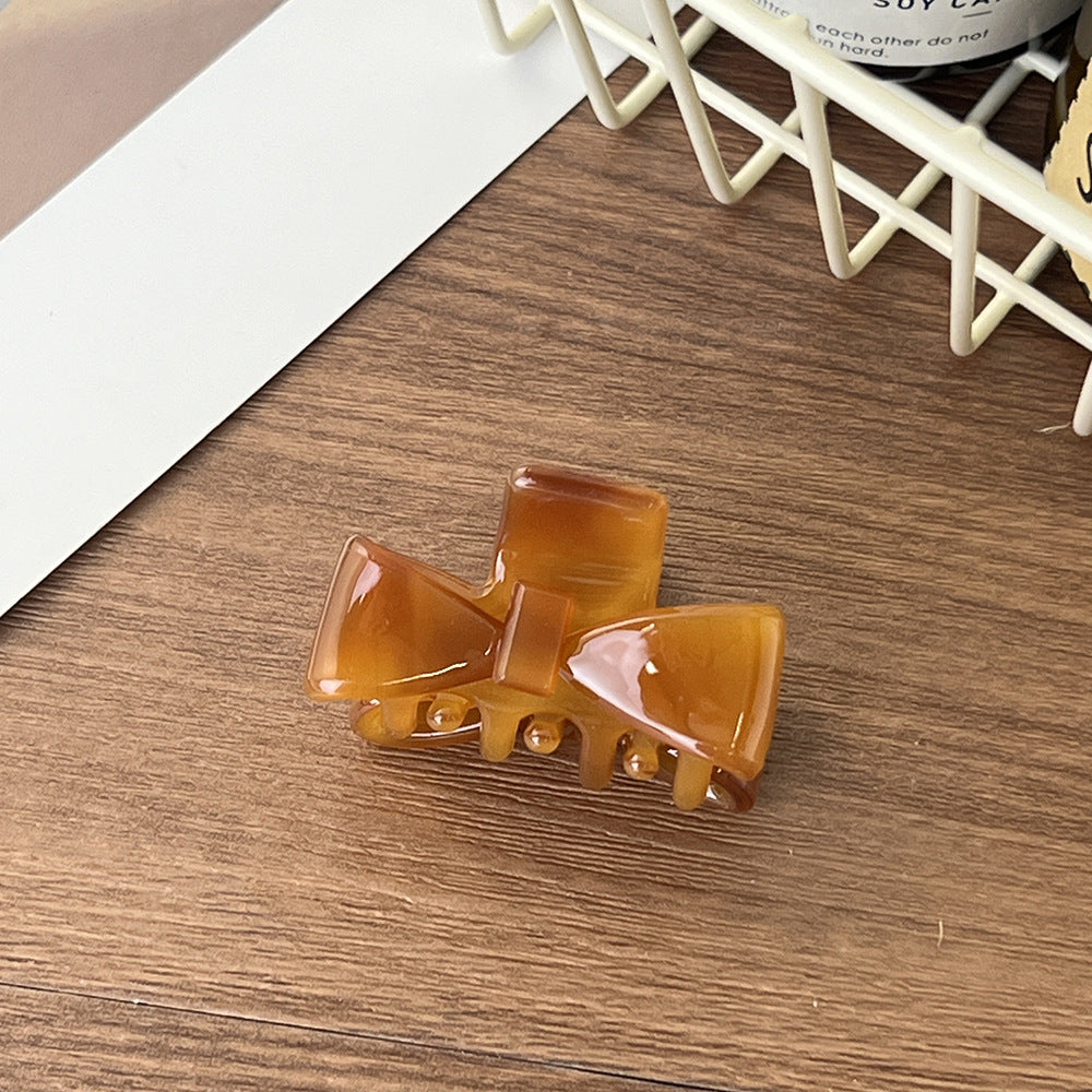 Mini Bow Marbled Hair Claw Clip - Color_4