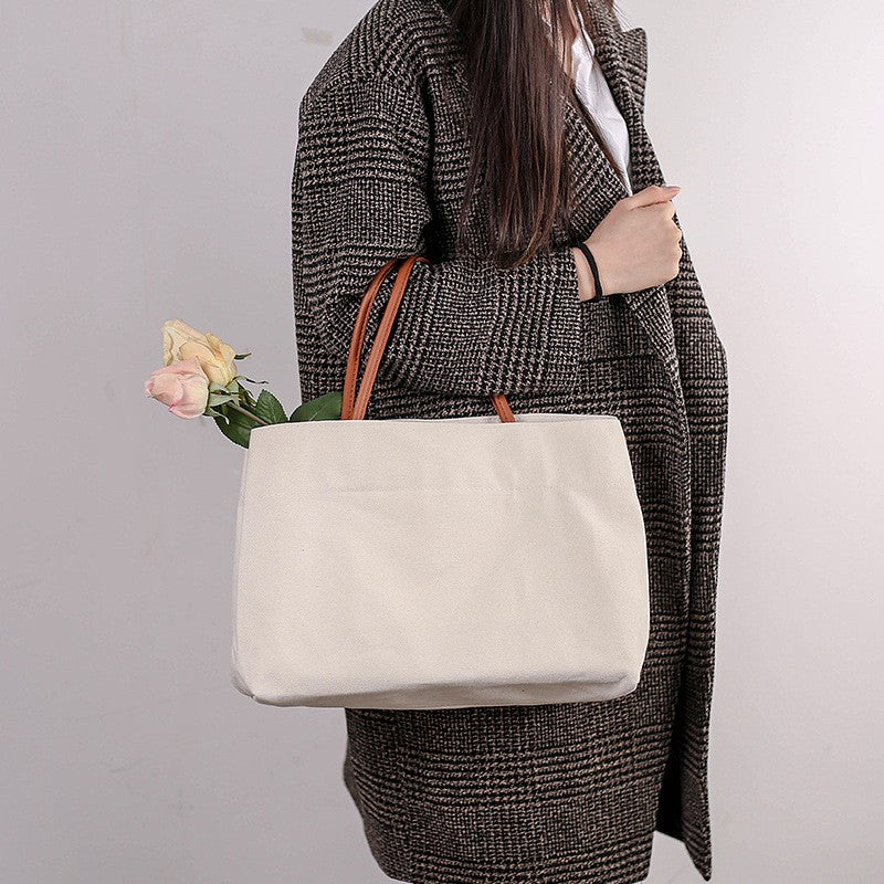 Classic Canvas Tote Bag with Rolled Handles