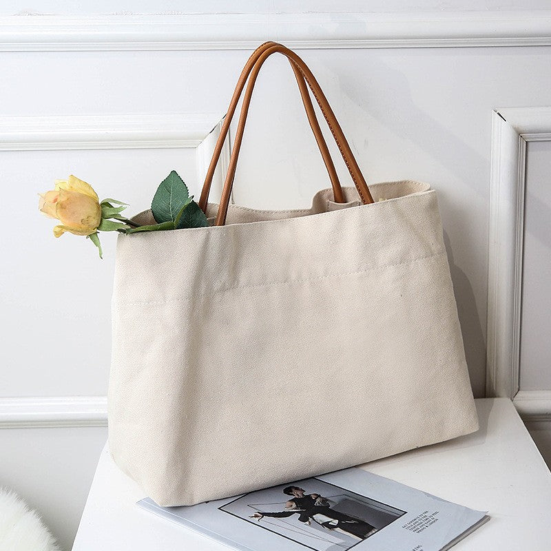Classic Canvas Tote Bag with Rolled Handles