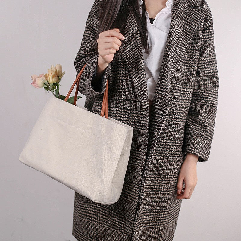 Classic Canvas Tote Bag with Rolled Handles
