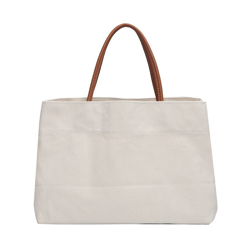 Classic Canvas Tote Bag with Rolled Handles