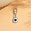 Evil Eye Bead Clip On Keychain Charm - White