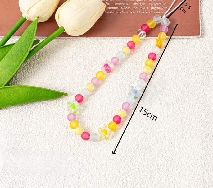 Star and Flower Beaded Phone Wrist Strap - view 1