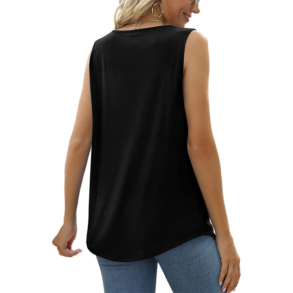 Flowy Pleat Front Curved Hem Tank - view 2