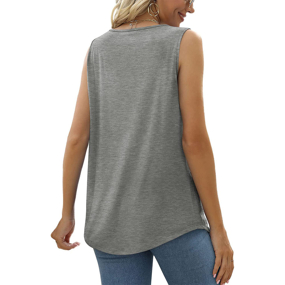 Flowy Pleat Front Curved Hem Tank - view 4