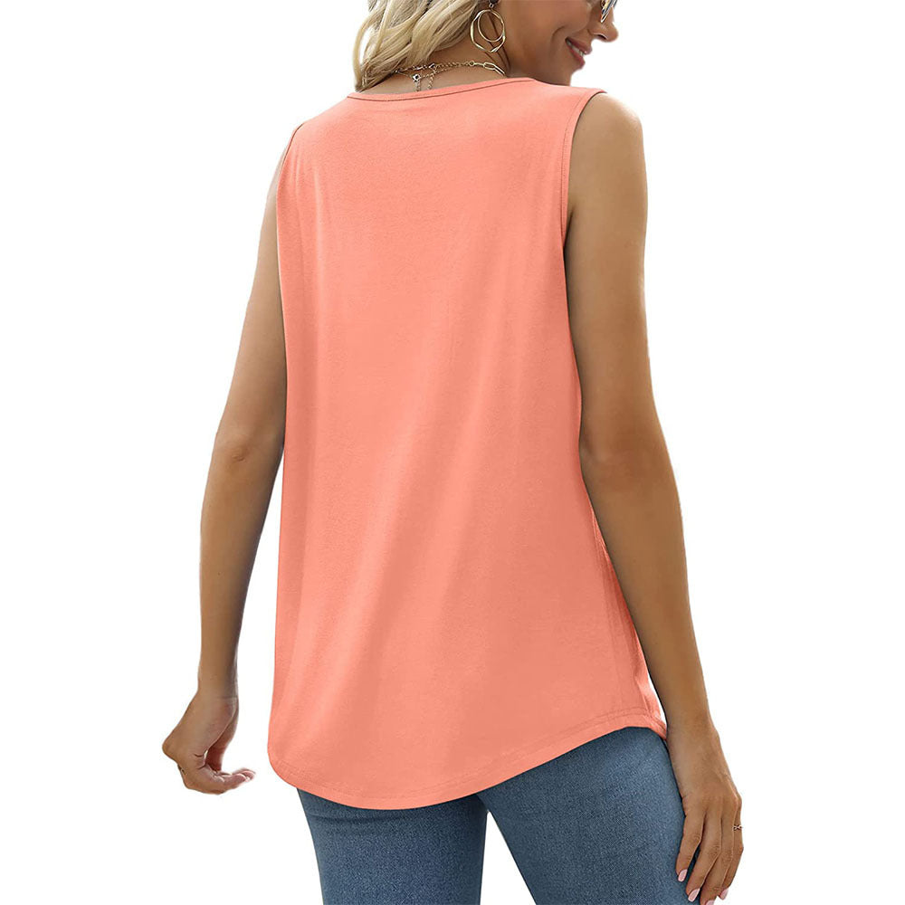 Flowy Pleat Front Curved Hem Tank - view 6