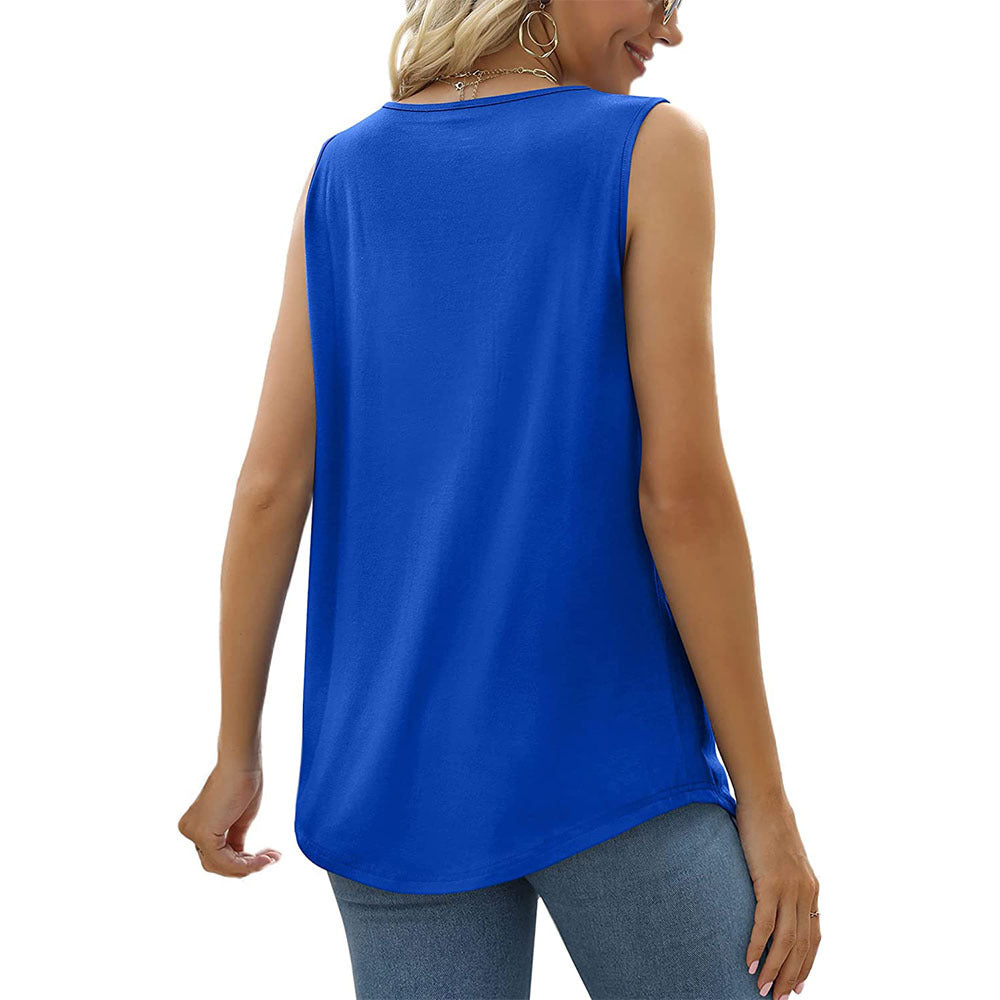 Flowy Pleat Front Curved Hem Tank - view 8