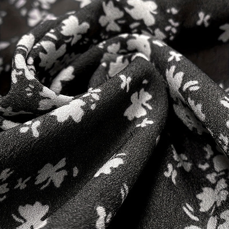 Floral Tiered Flowy Maxi Skirt - Black - 1