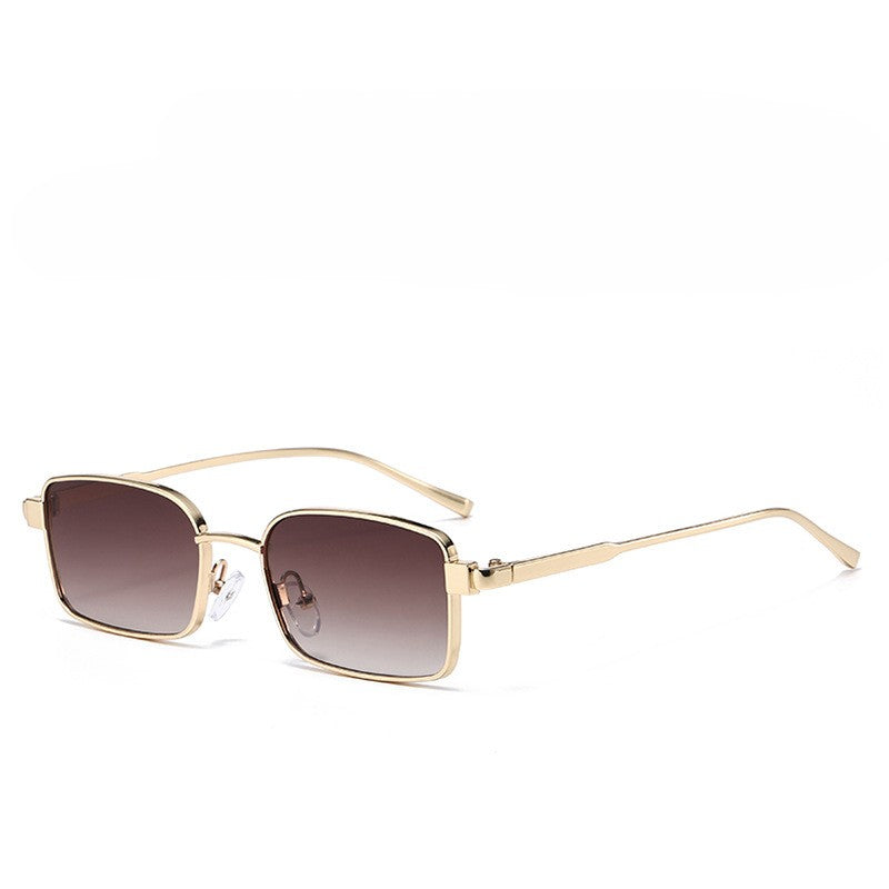 Slim Rectangle Metal Frame Sunglasses - NO-2