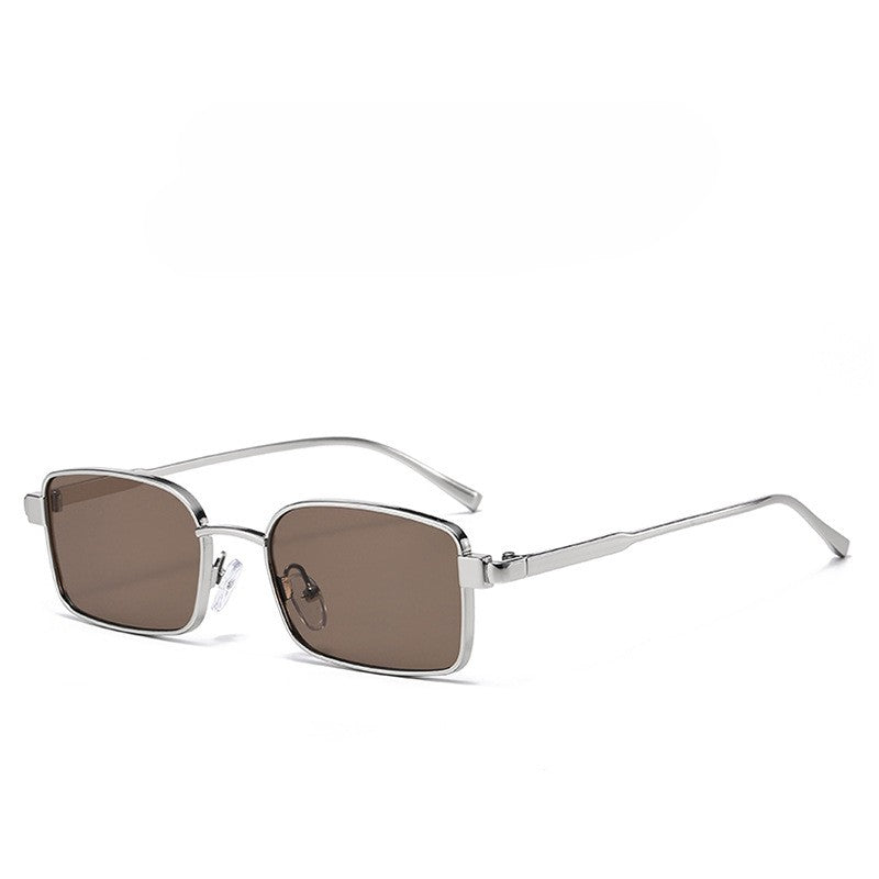Slim Rectangle Metal Frame Sunglasses - NO-6