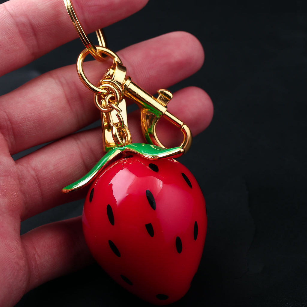 Glossy Strawberry Charm Bag Keychain - view 1