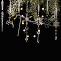 Acrylic Snowflake and Icicle Ornament Set of 18 - Ice