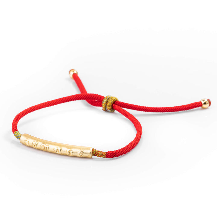 Adjustable Engraved Bar String Bracelet