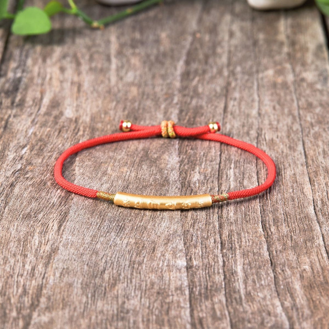 Adjustable Engraved Bar String Bracelet - view 3