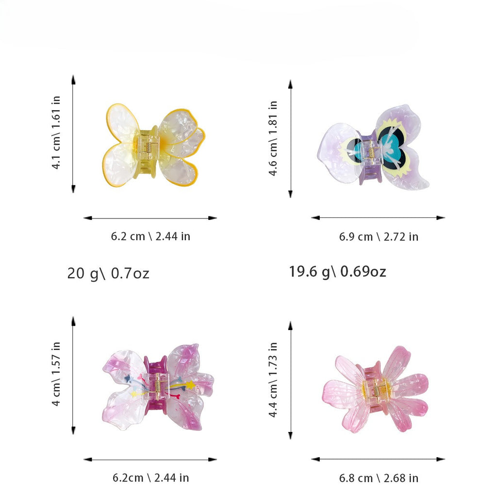 Iridescent Flower Petal Claw Hair Clip