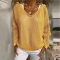 Hooded Open Knit Oversized Beach Pullover - Yellow