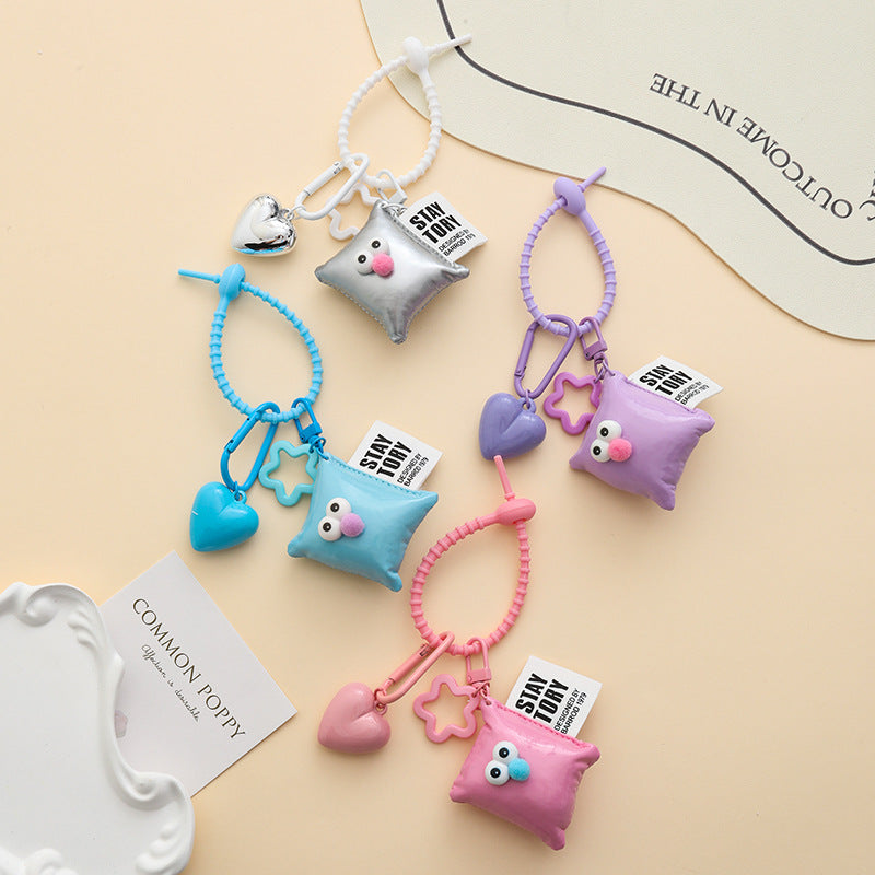 Smiley Pillow Charm With Heart Pendant - view 1