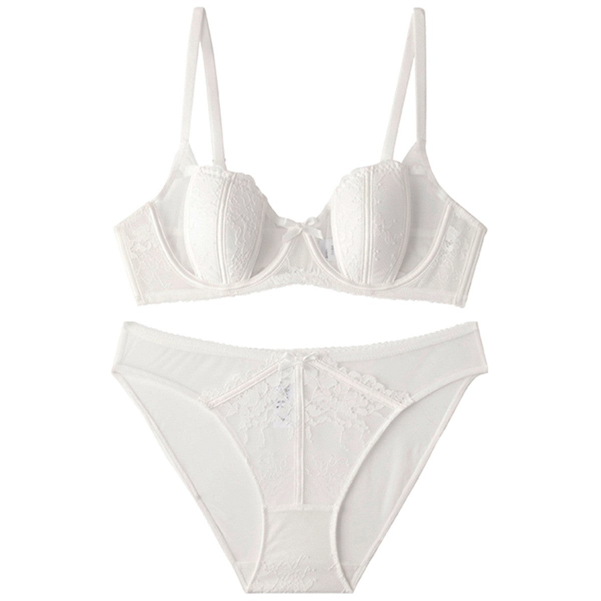 Lace Molded Cup Underwire Bra And Bikini Panty Set