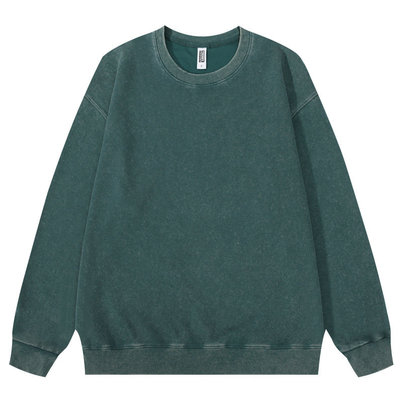 Vintage Washed Oversized Crewneck Sweatshirt - green