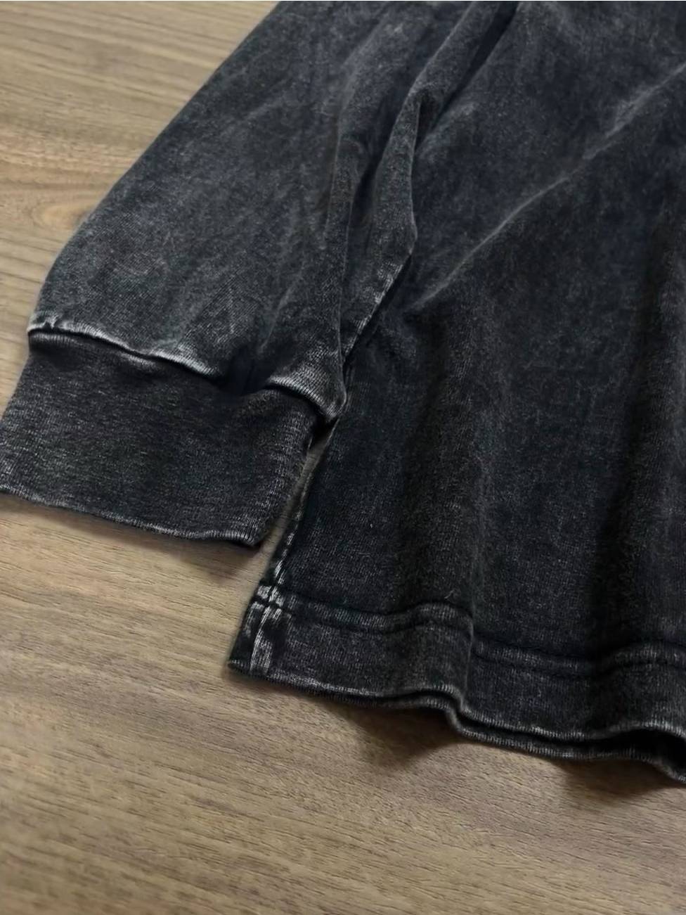 Washed Cotton Long Sleeve Tee Oversized Fit - view 13
