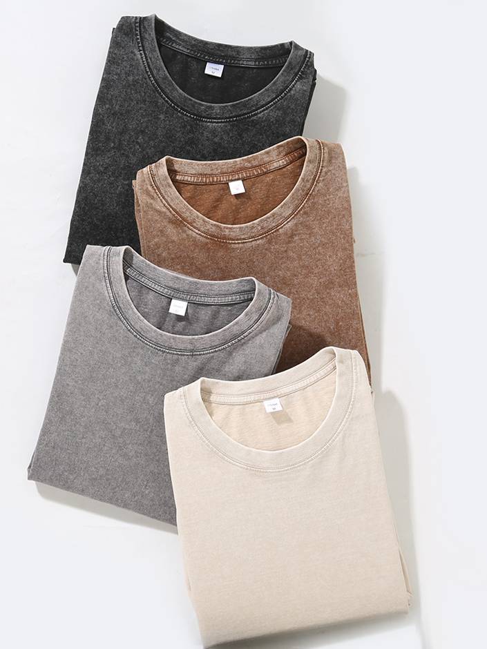 Washed Cotton Long Sleeve Tee Oversized Fit - view 3