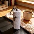 Quilted Lipstick Case Keychain Bag Charm - Purple