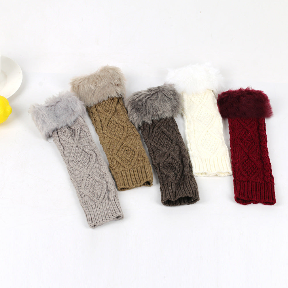 Long Cable Knit Fingerless Arm Warmers - view 1