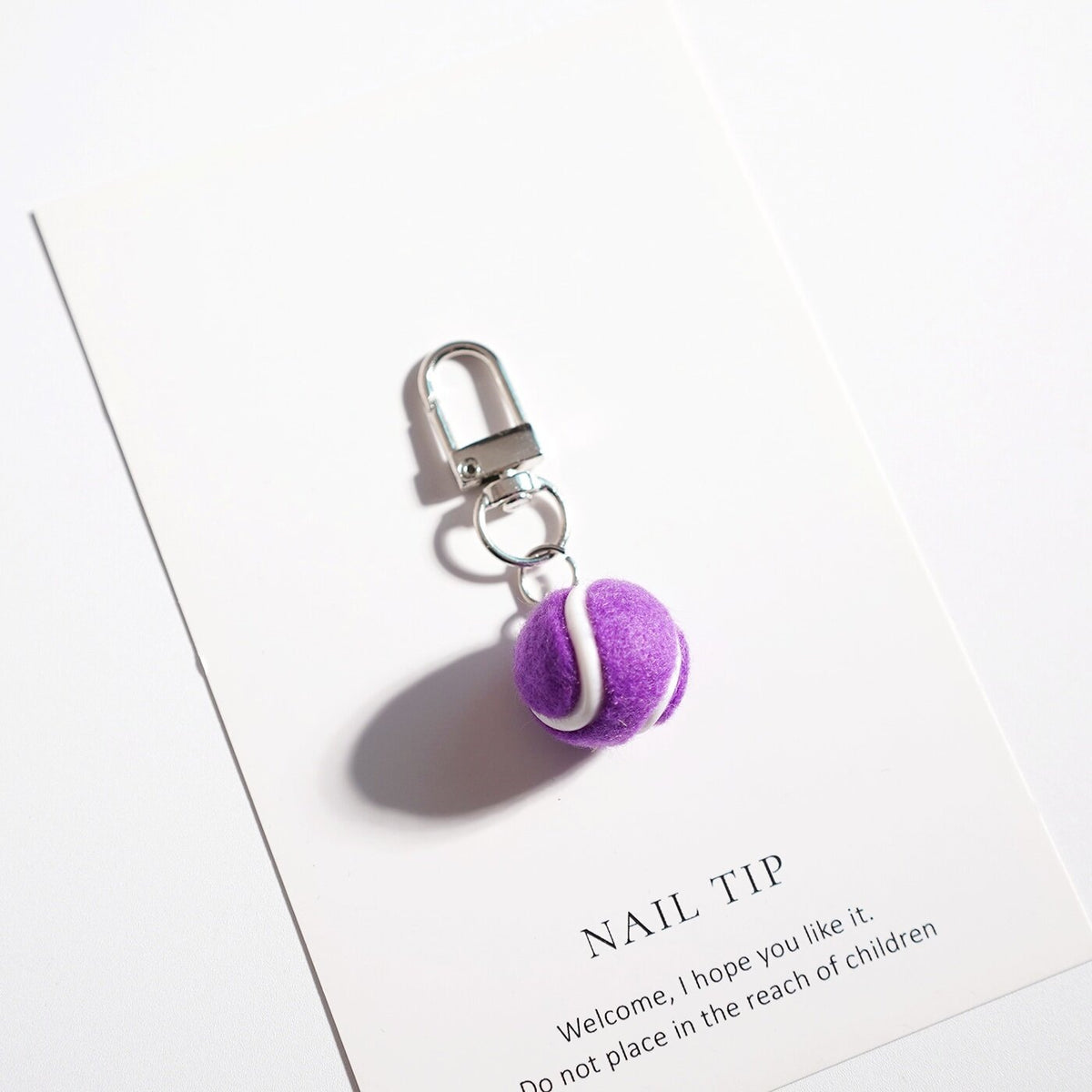 Mini Tennis Ball Plush Bag Charm Keychain - NO-2